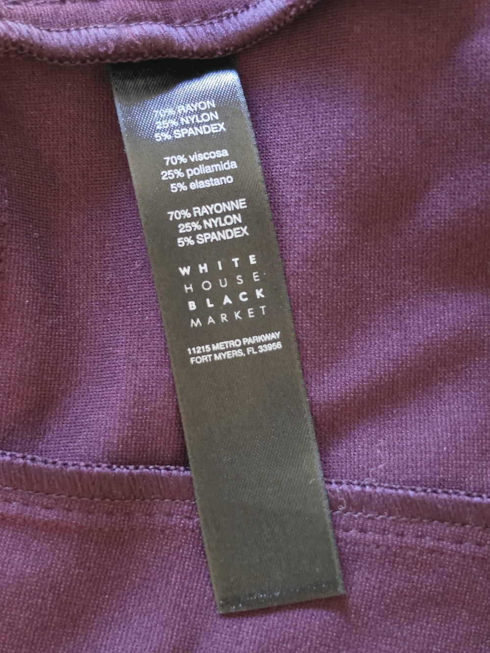 White House Black Market Wine Ponte Blazer with Metallic Buttons - Picture 4 of 6